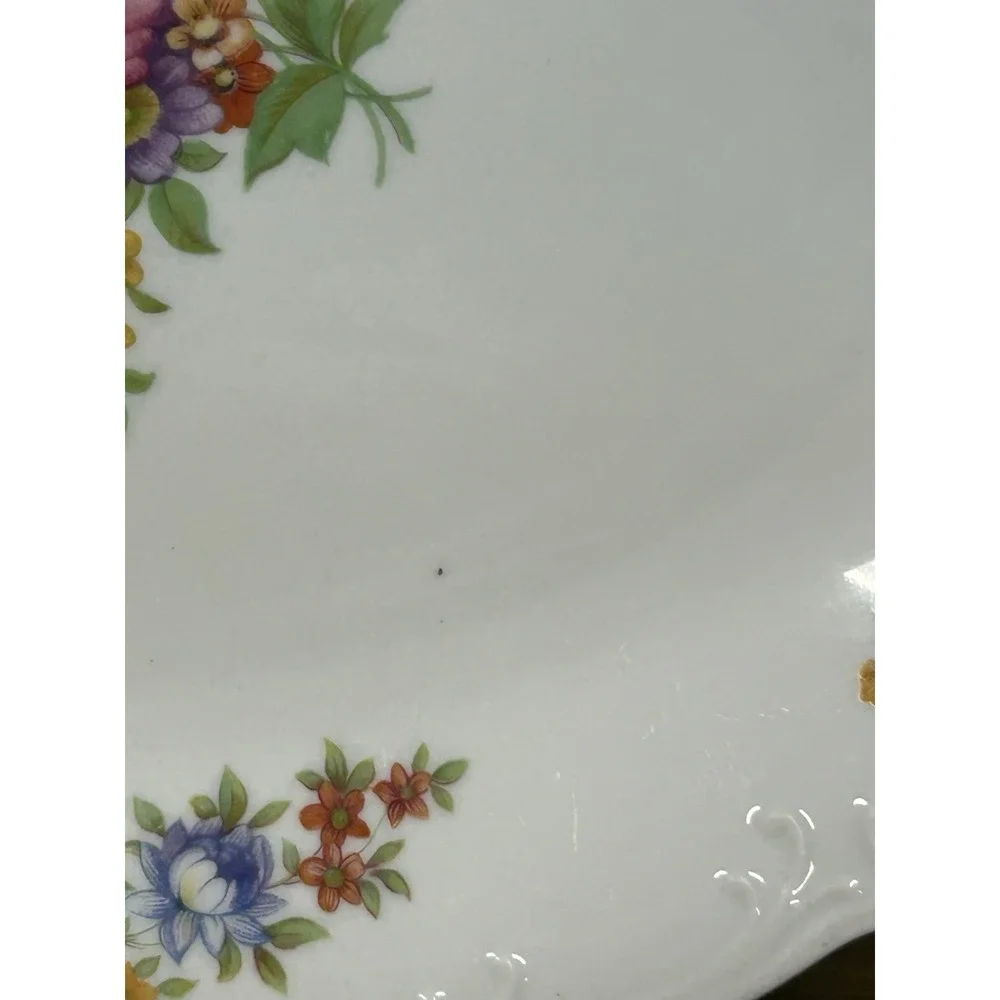 Vtg Wawel Meissen Flower Oval Serving Platter Poland 13